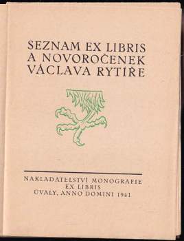 Václav Rytíř: Seznam ex libris a novoročenek Václava Rytíře