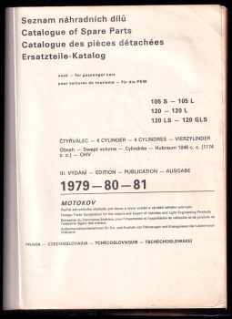 Seznam náhradních dílů vozů Škoda 105 S, 105 L, 120, 120 L, 120 LS, 120 GLS