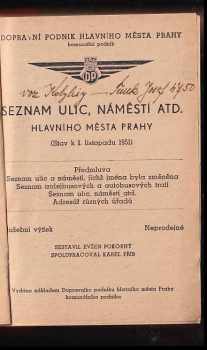 Seznam ulic, náměstí atd. hlavního města Prahy