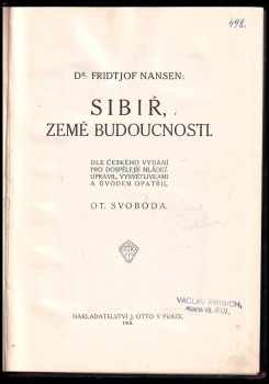 Fridtjof Nansen: Sibiř, země budoucnosti