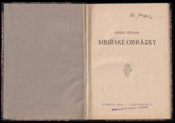 Adolf Zeman: Sibiřské obrázky