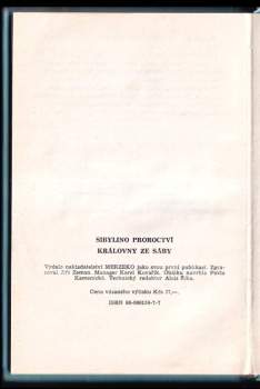 Sibyla Kumana: Sibylino proroctví královny ze Sáby