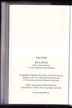 John Martin Kehoe: Síla mysli