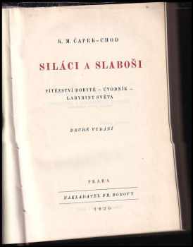 Karel Matěj Čapek Chod: Siláci a slaboši