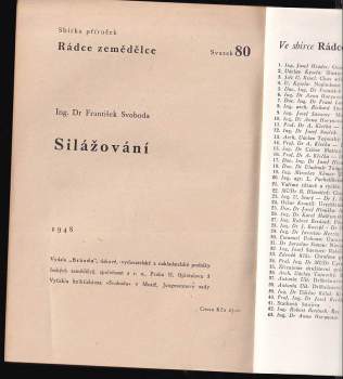 Frantisek Svoboda: Silážování