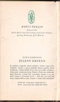 Dino Campana: Šílený Orfeus
