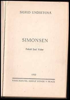 Sigrid Undset: Simonsen