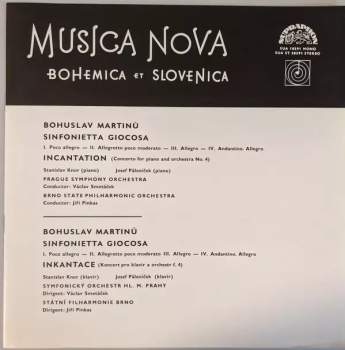 Bohuslav Martinů: Sinfonietta Giocosa / Incantation (Piano Concerto No. 4)