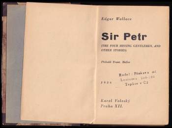 Edgar Wallace: Sir Petr