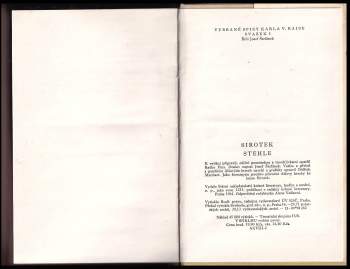 Karel Václav Rais: Sirotek ; Stehle