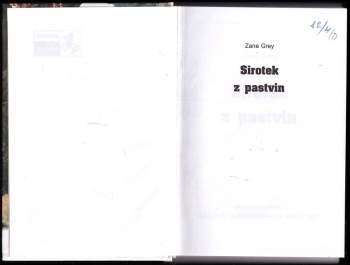 Zane Grey: Sirotek z pastvin