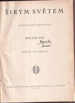 Stanislav Nikolau: Širým světem ročník VIII. zeměpisný měsíčník