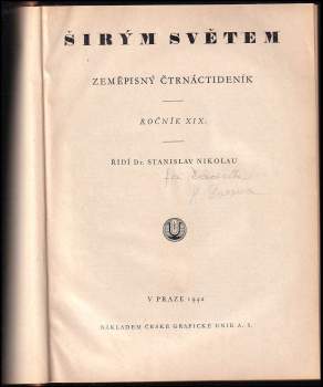 Stanislav Nikolau: Širým světem - zeměpisný měsíčník - ročník XIX.