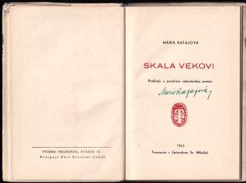 Marie Karla Rafajová: Skala vekov