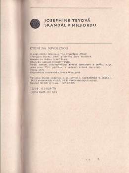 Josephine Tey: Skandál v Milfordu