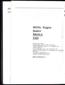 Eugen Rašev: Škola zad