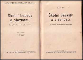 František Ladislav Sál: Školní besedy a slavnosti