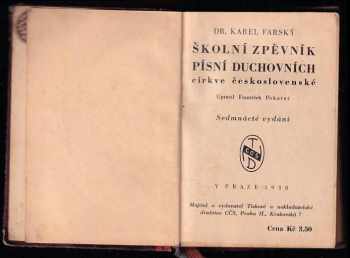 Karel Farský: Školní zpěvník písní duchovních Církve československé