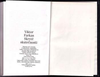 Viktor Farkas: Skryté skutečnosti