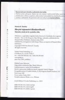 Steven R Gundry: Skryté tajemství dlouhověkosti