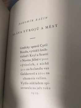 Jaromír Rašín: Sláva strojů a měst