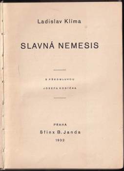 Ladislav Klíma: Slavná Nemesis