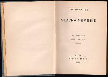 Ladislav Klíma: Slavná Nemesis