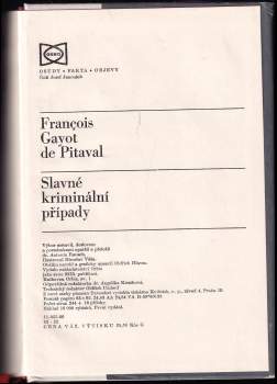 François Gayot de Pitaval: Slavné kriminální případy