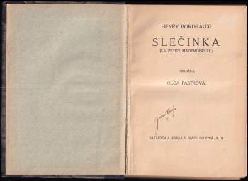 Henry Bordeaux: Slečinka