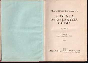 Maurice Leblanc: Slečinka se zelenýma očima