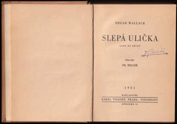 Edgar Wallace: Slepá ulička