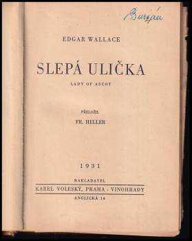 Edgar Wallace: Slepá ulička