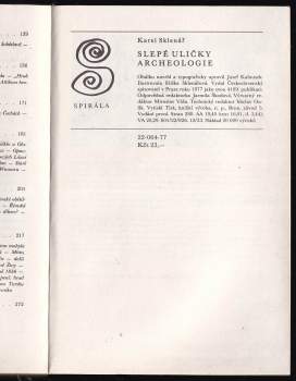 Karel Sklenář: Slepé uličky archeologie
