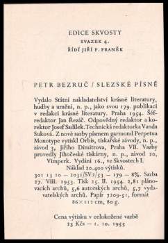 Petr Bezruč: Slezské písně