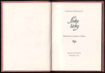 Stepan Petrovič Ščipačev: Sloky lásky