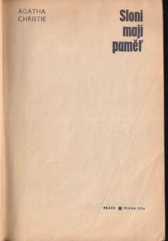 Agatha Christie: Sloni mají paměť