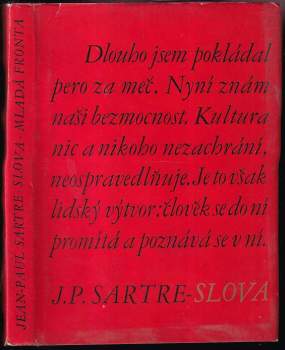 Slova - Jean-Paul Sartre (1967, Mladá fronta) - ID: 800411