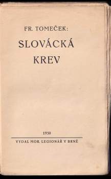 František Tomeček: Slovácká krev