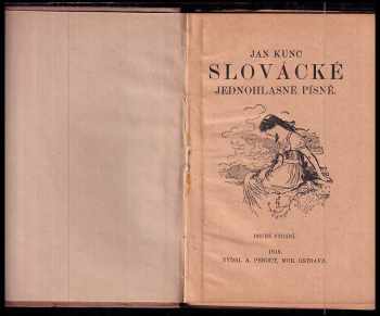 Jan Kunc: Slovácké jednohlasé písně