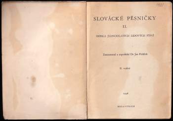 Jan Poláček: Slovácké pěsničky II
