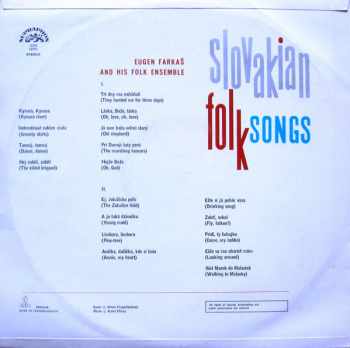 Ľudová Hudba Eugena Farkaša: Slovakian Folk Songs (72 1 - BÍLÝ ŠTÍTEK)