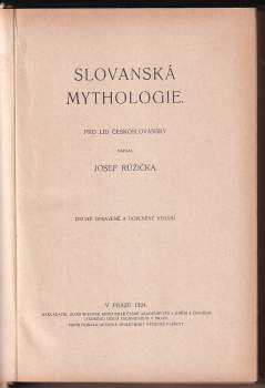 Josef Růžička: Slovanská mythologie