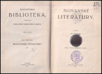 Jan Máchal: Slovanské literatury