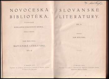 Jan Máchal: Slovanské literatury