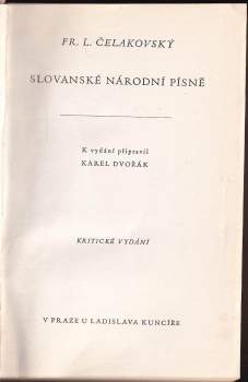František Ladislav Čelakovský: Slovanské národní písně