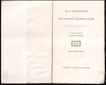 František Ladislav Čelakovský: Slovanské národní písně