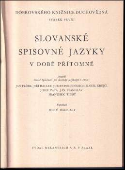 Jan Frček: Slovanské spisovné jazyky v době přítomné