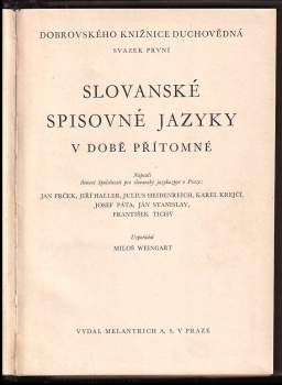 Jan Frček: Slovanské spisovné jazyky v době přítomné