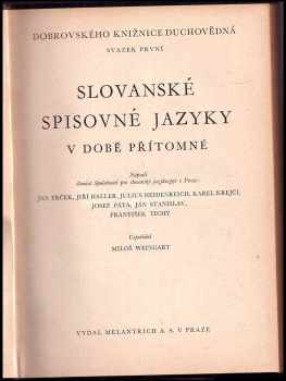 František Tichý: Slovanské spisovné jazyky v době přítomné