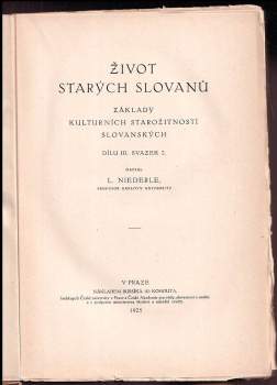 Lubor Niederle: Slovanské starožitnosti